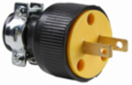 2-Wire Vinyl Plug, 2.69 Inch Length, 1.56 Inch Width, Black