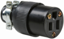 15A Plug and Connector, 1.56 Inch Width, 2.3 Inch Length, Black