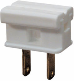 White Plug and Connector, 10A 125V, Non-Polarized