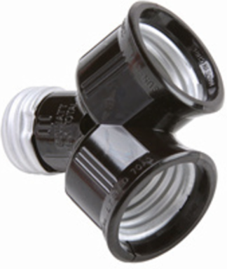 Medium Base Single Lampholder to Twin Lampholder, 15A 250V 660W