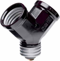 Medium Base Single Lampholder to Twin Lampholder, 15A 250V 660W