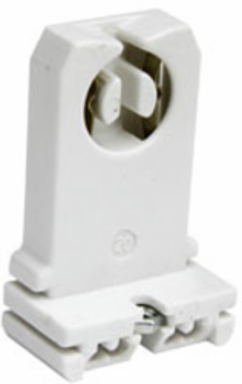 Fluorescent Lampholder, White, Medium Bi-Pin, UL Listed