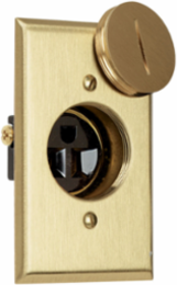 Tamper-Resistant Floor Box Assembly, One-Gang, Brass Finish, UL Listed