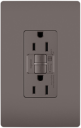15A Duplex Self-Test GFCI Receptacle, Brown, 4.2 Inch Height, 1.73 Inch Width