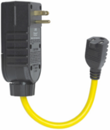 Portable 15A Right Angle Self-Test GFCI Plug with 1-Foot Cord Set, Automatic Reset