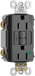 Hospital Grade 15A Duplex Self-Test GFCI Receptacle, Black, 1.73 Inch Width, 4.2 Inch Height