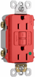 Hospital Grade 15A Duplex Self-Test GFCI Receptacle, Red, 4.2 Inch Height