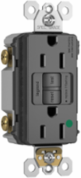 Hospital Grade 15A Duplex Self-Test GFCI Receptacle, Black, 1.03 Inch Depth, 1.73 Inch Width, 4.2 Inch Height