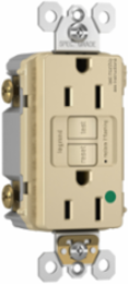 Hospital Grade Tamper-Resistant 15A Duplex GFCI Receptacle, Ivory, 4.2 Inch