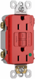 Hospital Grade Tamper-Resistant 15A Duplex GFCI Receptacle, Red, 1.03 Inch Depth, 4.2 Inch Height