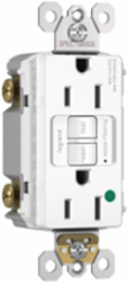 Hospital Grade 15A Duplex Self-Test GFCI Receptacle, White, 4.2 Inch x 1.73 Inch
