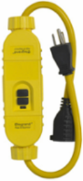 Portable 2-Foot In-Line 15A GFCI with Manual Reset, Yellow, 27.75 Inch Length