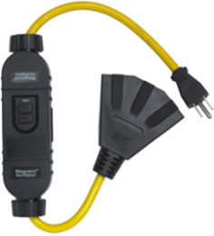 Portable 2-Foot In-Line 15A GFCI with Tri-Cord Connector, Automatic Reset