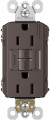 Tamper-Resistant GFCI Outlet 15A 125V Brown