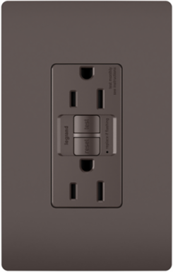 Tamper-Resistant GFCI Outlet 15A 125V Brown