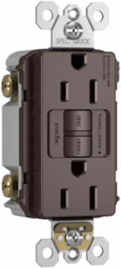 Tamper-Resistant GFCI Outlet 15A 125V Brown