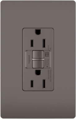 Trademaster Audible Alarm 15A Tamper-Resistant GFCI, Brown