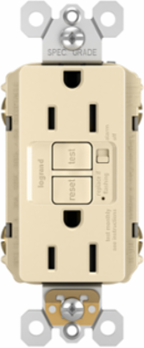Trademaster 15A Duplex GFCI with Audible Alarm, Ivory, Tamper-Resistant