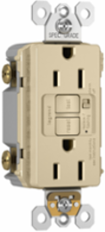 Trademaster 15A Duplex GFCI with Audible Alarm, Ivory, Tamper-Resistant