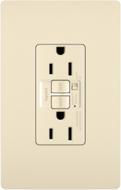 Trademaster® 15A Self-Test Duplex GFCI with Audible Alarm, Light Almond