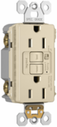 Trademaster® 15A Self-Test Duplex GFCI with Audible Alarm, Light Almond