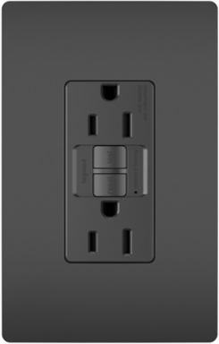 15A 125V Self-Test Tamper-Resistant GFCI Outlet, Black