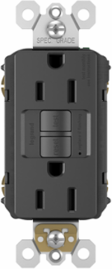 15A 125V Self-Test Tamper-Resistant GFCI Outlet, Black
