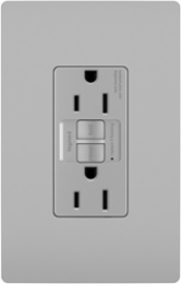 Tamper-Resistant 15A Self-Test Duplex GFCI, Gray, UL498, 125V