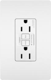 Tamper-Resistant 15A Self-Test Duplex GFCI, NEMA 5-15R, White