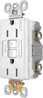 radiant® 15A Duplex Self-Test GFCI Receptacles with SafeLock® Protection, White