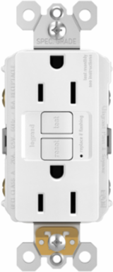 radiant® 15A Duplex Self-Test GFCI Receptacles with SafeLock® Protection, White