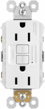 radiant® 15A Duplex Self-Test GFCI Receptacles with SafeLock® Protection, White