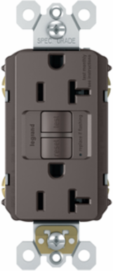 Spec-Grade 20A Self-Test Duplex GFCI Receptacle, Brown - 125V, NEMA 5-20R