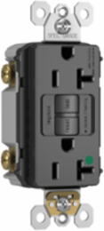 Hospital Grade 20A Duplex Self-Test GFCI Receptacle, Black, 4.2 Inch Height, 1.73 Inch Width