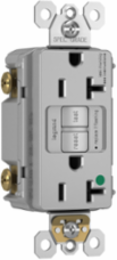 Hospital Grade 20A Duplex Self-Test GFCI Receptacle, Gray, 1.03 Inch Depth, 1.73 Inch Width, 4.2 Inch Height