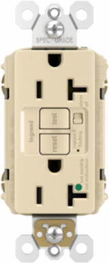 Hospital Grade 20A Duplex GFCI Receptacle with Audible Alarm, Ivory 4.2 Inch Height