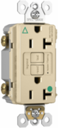 Hospital Grade Tamper-Resistant 20A GFCI Receptacle, Ivory, 1.03 Inch Depth