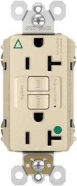 Hospital Grade Isolated Ground 20A Duplex GFCI Receptacle, Light Almond, 1.73 Inch Width