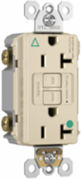 Hospital Grade Isolated Ground 20A Duplex GFCI Receptacle, Light Almond, 1.73 Inch Width