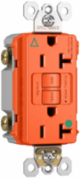 Hospital Grade Isolated Ground 20A Duplex GFCI Receptacle, Orange, 4.2 Inch Height