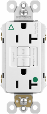 Hospital Grade Isolated Ground 20A Duplex GFCI Receptacle, 4.2 Inch Height