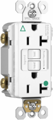 Hospital Grade Isolated Ground 20A Duplex GFCI Receptacle, 4.2 Inch Height