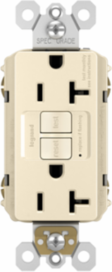 Spec-Grade 20A Self-Test Duplex GFCI, Light Almond, 125V, NEMA 5-20R