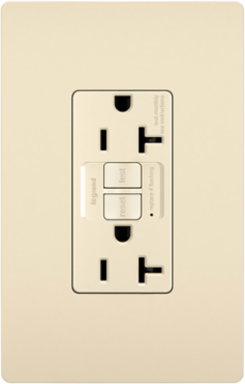 Spec-Grade 20A Self-Test Duplex GFCI, Light Almond, 125V, NEMA 5-20R