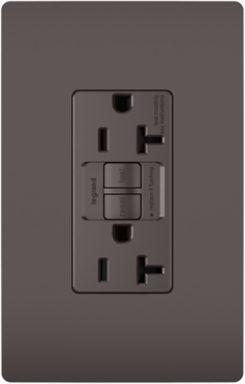 20A Tamper-Resistant Self-Test Duplex GFCI, Brown