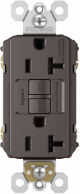 20A Tamper-Resistant Self-Test Duplex GFCI, Brown