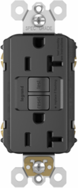 Spec-Grade 20A Self-Test Duplex GFCI, Black, 125V, NEMA 5-20R