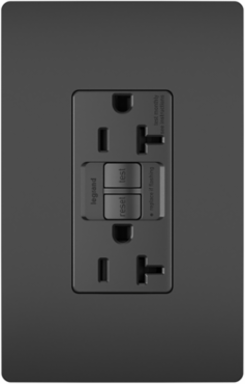 Spec-Grade 20A Self-Test Duplex GFCI, Black, 125V, NEMA 5-20R