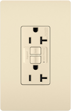 20A 125V Self-Test GFCI Receptacle, Light Almond, Tamper-Resistant