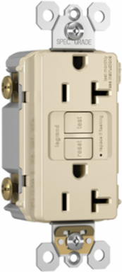 20A 125V Self-Test GFCI Receptacle, Light Almond, Tamper-Resistant